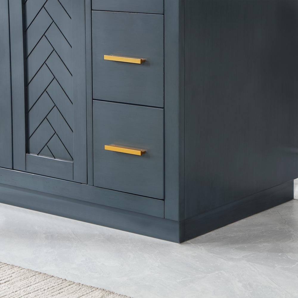 60" Single Bathroom Vanity Set in Classic Blue with Mirror