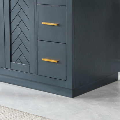 60" Single Bathroom Vanity Set in Classic Blue with Mirror