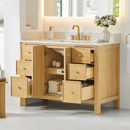 Cedar 48" Single Bathroom Vanity in Natural Wood