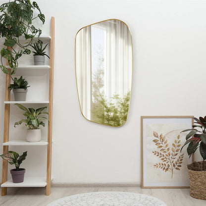 26"x48" Novelty Aluminum Framed in Brushed Gold Modern Bathroom Wall Mirror