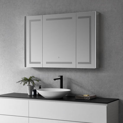 Frameless Surface-Mount/Recessed LED Lighted Bathroom Medicine Cabinet