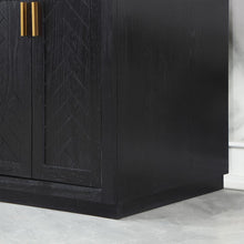 72" Double Bathroom Vanity Set in Black Oak with Mirror