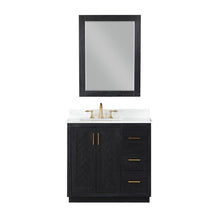 36" Single Bathroom Vanity Set in Black Oak with Mirror