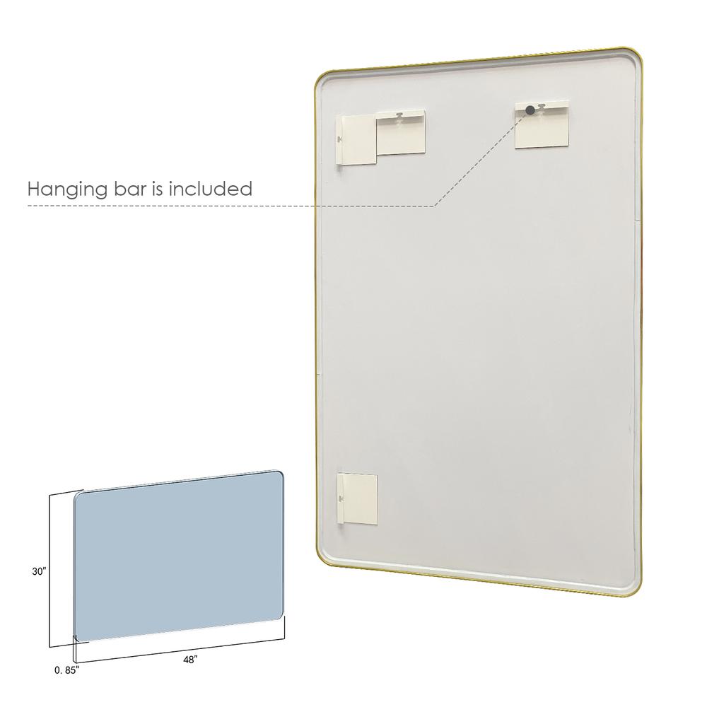 Nettuno 48" Rectangle Bathroom/Vanity Brushed Gold Aluminum Framed Wall Mirror