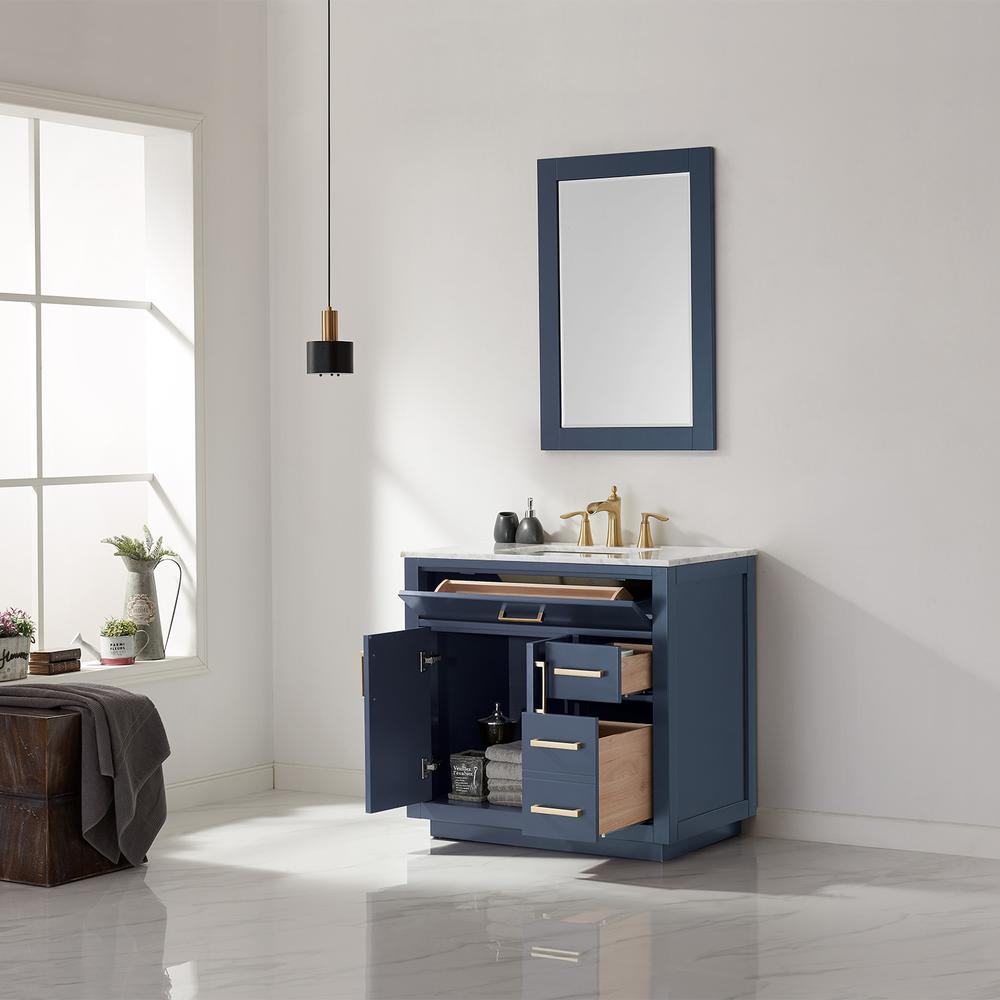 36" Single Bathroom Vanity Set in Royal Blue with Mirror
