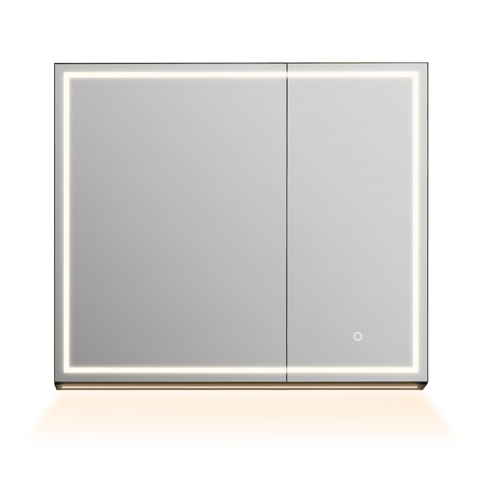 32"x28" Rectangular Frameless Surface-Mount Medicine Cabinet