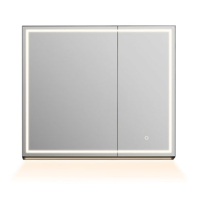 32"x28" Rectangular Frameless Surface-Mount Medicine Cabinet