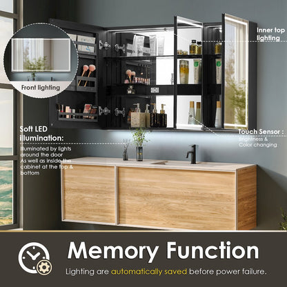 48"x28" Rectangular Frameless Surface-Mount Medicine Cabinet