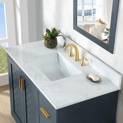 42" Single Bathroom Vanity Set in Classic Blue with Mirror
