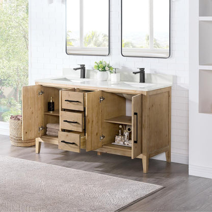 Double Bathroom Cabinet Vanity Base in Top and Sink, no Mirror