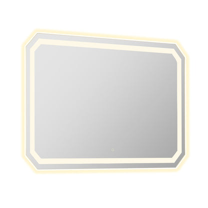 48x30" Octogan Frameless Modern LED Bathroom Vanity Mirror