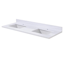 61. in Composite Stone Vanity Top in Snow White with Double White Sink