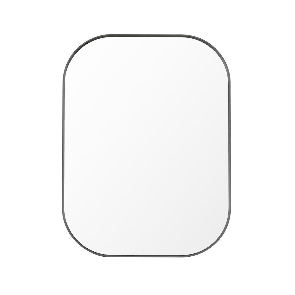24x32" Rectangular Aluminum Framed in Gunmetal Modern Bathroom Wall Mirror