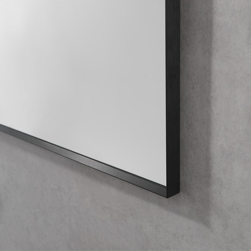 Sassi 48" Rectangle Bathroom/Vanity Matt Black Aluminum Framed Wall Mirror
