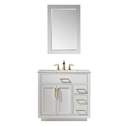 36" Single Bathroom Vanity Set in White with Mirror