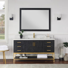 60" Single Bathroom Vanity Set in Black Oak with Mirror