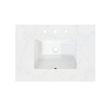Ceres 31. in Engineered Stone Vanity Top in Grain White with Single White Sink