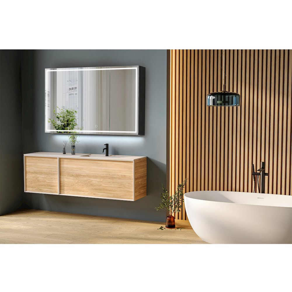 48"x28" Rectangular Frameless Surface-Mount Medicine Cabinet
