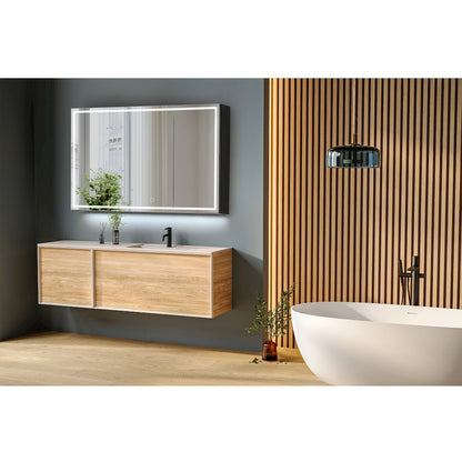 48"x28" Rectangular Frameless Surface-Mount Medicine Cabinet