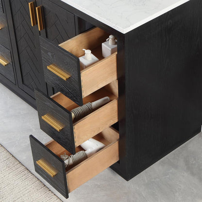 48" Single Bathroom Vanity Set in Black Oak without Mirror