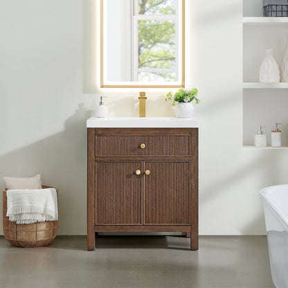 Cerrito 30" Single Bathroom Vanity in Brown Brushed Oak