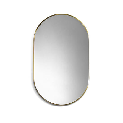 Ispra 36" Oval Bathroom/Vanity Brushed Gold Aluminum Framed Wall Mirror