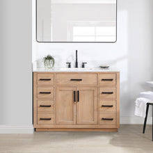 48" Single Bathroom Vanity in Light Brown without Mirror