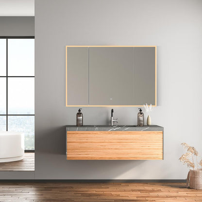 Frameless Surface-Mount/Recessed LED Lighted Bathroom Medicine Cabinet