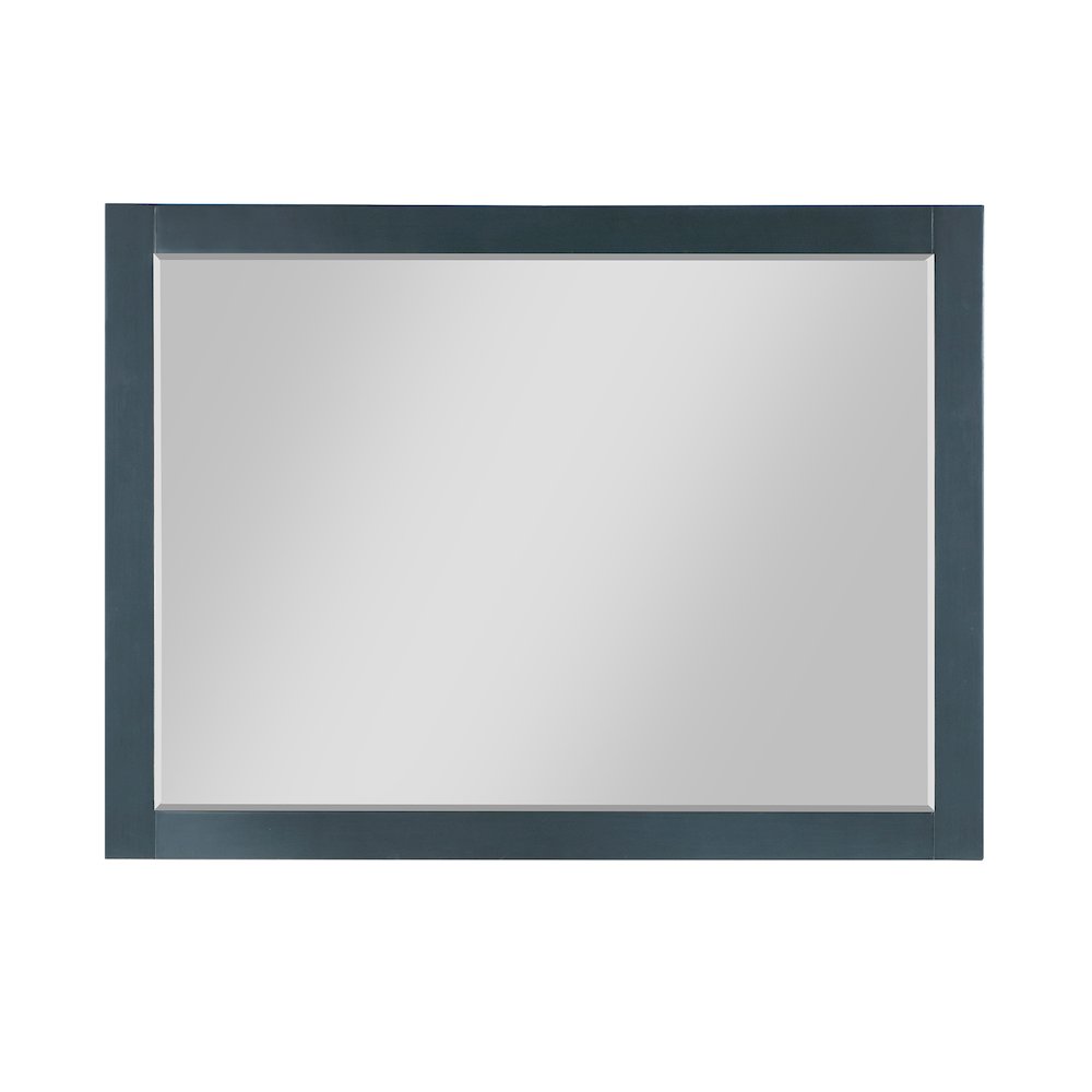 48" Rectangular Bathroom Wood Framed Wall Mirror in Classical Blue