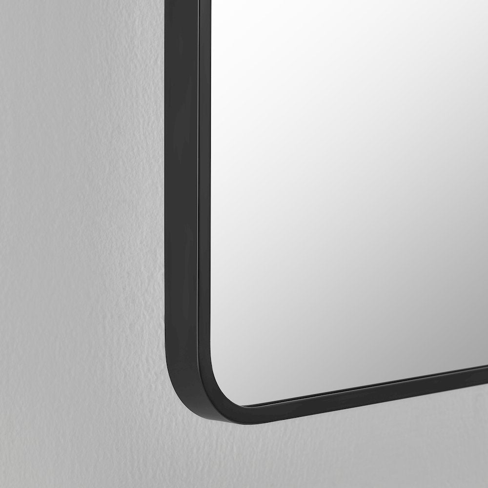 24x32'' Aluminum Framed in Matte Black Modern Bathroom Pivot Wall Mirror