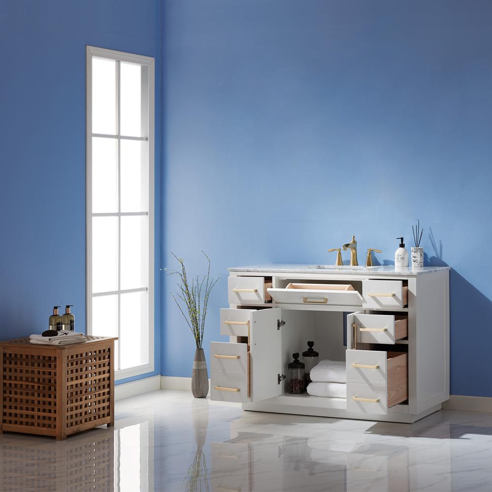 48" Single Bathroom Vanity Set in White without Mirror