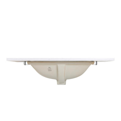 31 in. Composite Stone Vanity Top in Aosta White with White Sink
