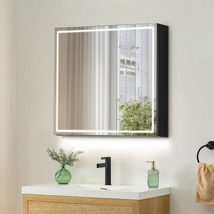 32"x28" Rectangular Frameless Surface-Mount Medicine Cabinet