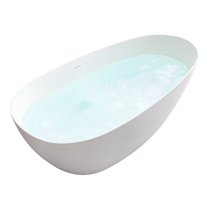 67" x 34" Solid Surface Soaking Bathtub and Integrated Overflow