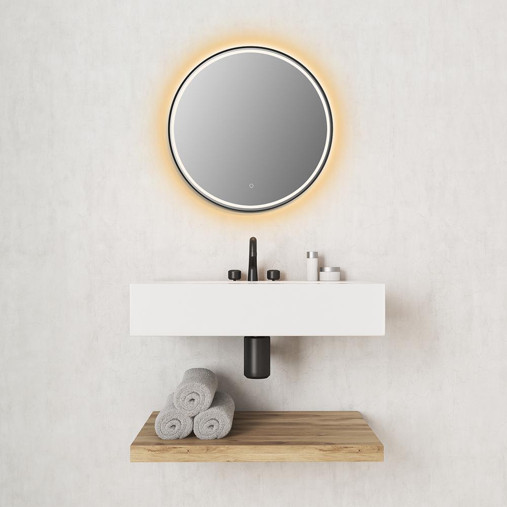 Framed in Matt Black Modern Bathroom/Vanity LED Lighted Wall Mirror