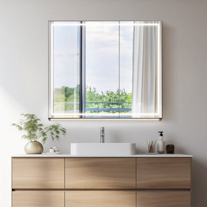 32"x28" Rectangular Frameless Surface-Mount Medicine Cabinet