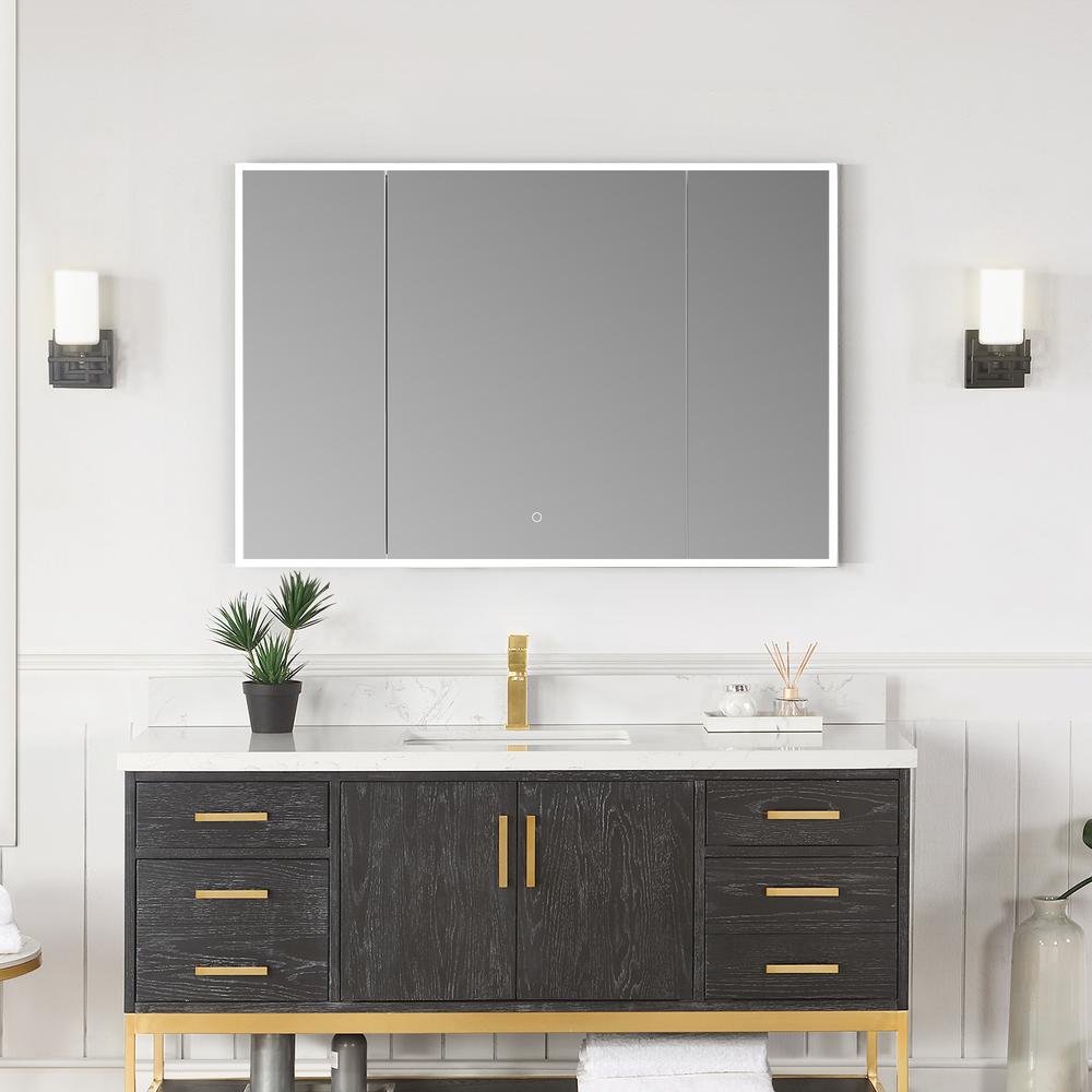 Frameless Surface-Mount/Recessed LED Lighted Bathroom Medicine Cabinet
