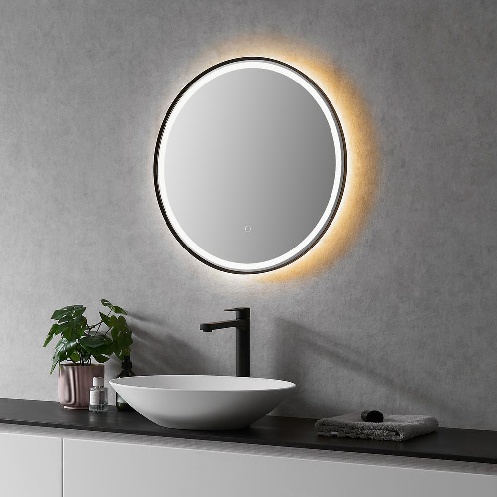 Framed in Matt Black Modern Bathroom/Vanity LED Lighted Wall Mirror