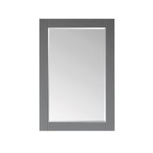 24" Rectangular Bathroom Wood Framed Wall Mirror in Gray