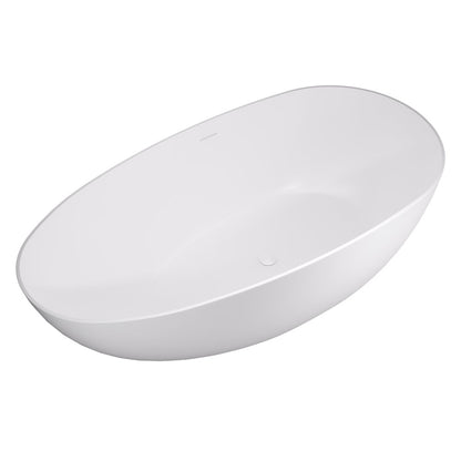59" x 31" Solid Surface Soaking Bathtub and Integrated Overflow