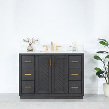48" Single Bathroom Vanity Set in Brown Oak without Mirror