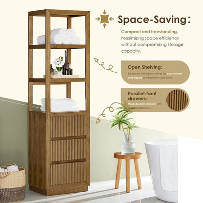 Navan 20" Freestanding Linen Cabinet in Weathered Brown