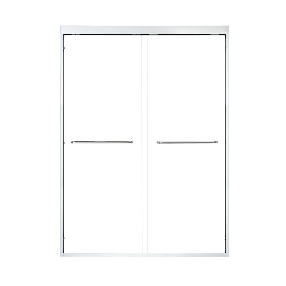 Framed Shower Door in Polished Chrome with Clear Glass