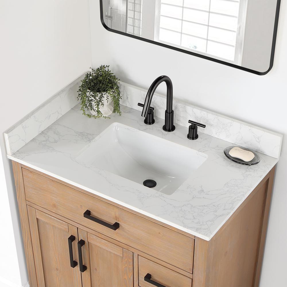 36" Single Bathroom Vanity in Light Brown without Mirror