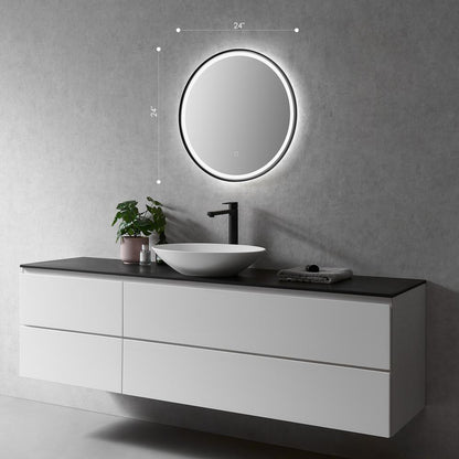 Framed in Matt Black Modern Bathroom/Vanity LED Lighted Wall Mirror
