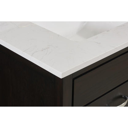 73 in. Composite Stone Vanity Top in Jazz White with White Sink