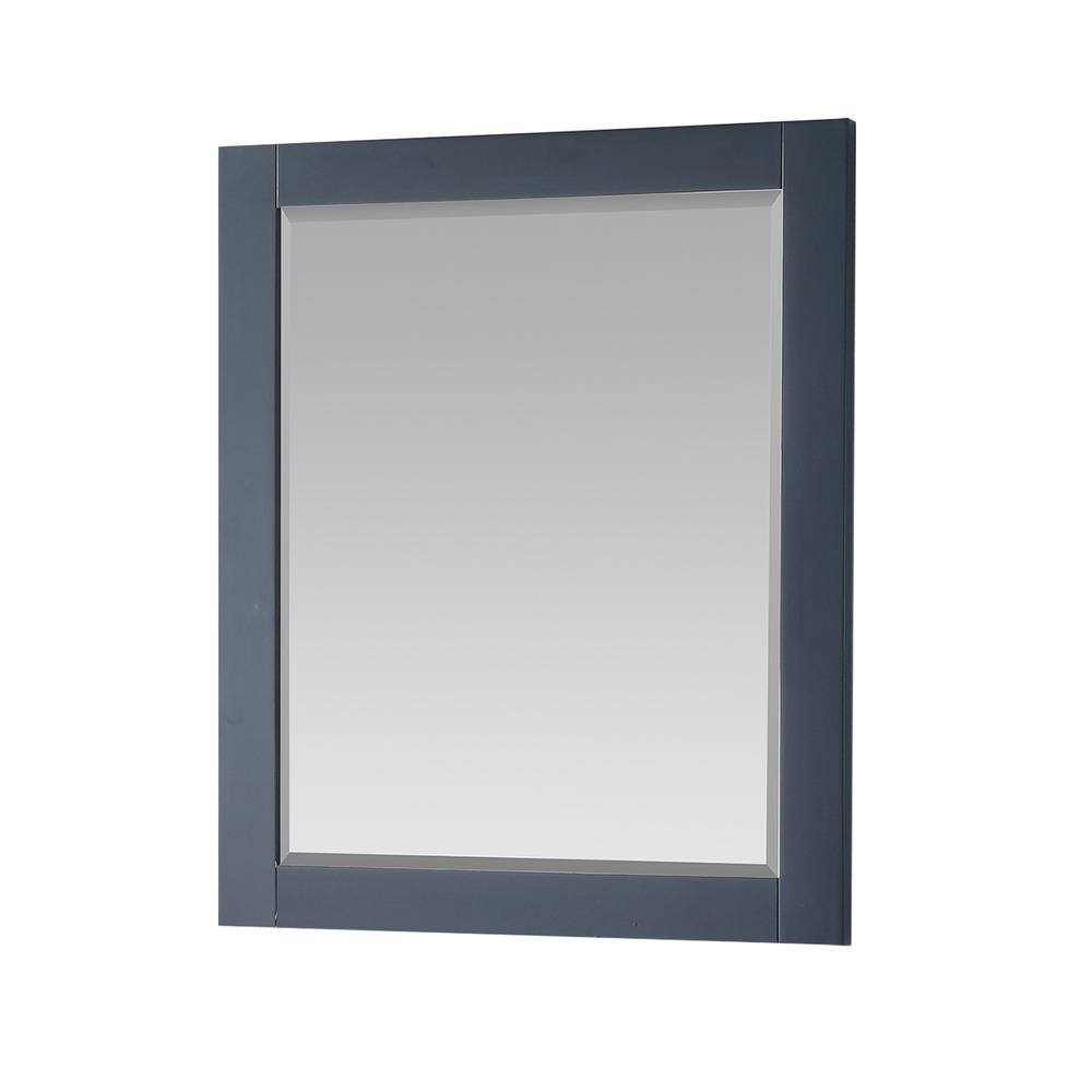 28" Rectangular Bathroom Wood Framed Wall Mirror in Classic Blue