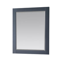 28" Rectangular Bathroom Wood Framed Wall Mirror in Classic Blue
