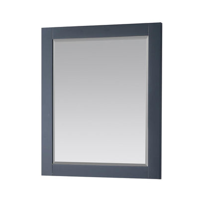 28" Rectangular Bathroom Wood Framed Wall Mirror in Classic Blue