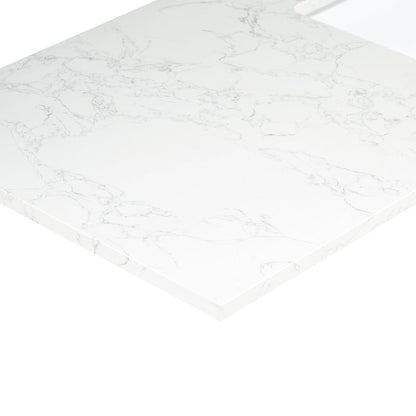 Ceres 73. in Engineered Stone Vanity Top in Grain White with Double White Sink